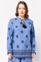 Jeans Women 2 Pieces Allover Print Blouse With Pants Coord Set, Blue - 2