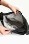 Women's Black Shoulder Bag, Postman Crinkle Fabric Waterproof Crossbody Bag, 26X23Cm - 5