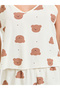 Cream Teddy Print Cami And Pyjama Set - 3