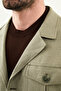 Straight Slim Fit Lapel Collar Pocket 100% Linen Men's Trenchcoat Khaki - 21339.26Y - 2