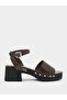 Studded Ankle Strap Block Heel Sandals