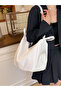White Solid Zip Closure Backpack - 5