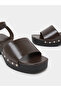 Studded Ankle Strap Block Heel Sandals - 3