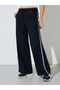 Black Wide Leg Denim Jogger With Side Taping Detail - 3