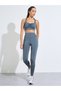 Charcoal Ruched Detail Dual Strap Sports Bra And Leggings Set - 2