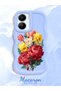 Vivo Y56 Compatible Case Camera Protector Blue Silicone Couple Phone Case Cover Floral Pattern - 2