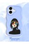 iPhone 16 Compatible Case Camera Protector Blue Silicone Couple Phone Case Girl Pattern - 2