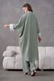 Women's Floral Embroidered Linen Kimono Top and Bottom Set - 8