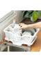 Dish Drying Rack with Drainboard - Expandable, Space Saving - Polypropylene - Dish Rack for Kitchen Counter - Dish Drainers with Spout - Kitchen Sink Organizer - 6
