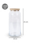 3-Piece Glass Jar Set 1300 ml Bamboo Lid Tea Sugar Coffee Salt Glass Storage Container with Labels - 4