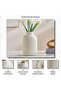 Roa Ceramic Ribbed Decor Vase 12.5x12.5x20cm - Beige - 5