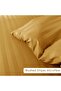 SSW HOMES Double Premium Hotel Quality Brushed Microfiber Satin Stripe Duvet Cover Set with Pillowcases - 7