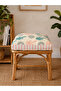 Pastel Leaf Patterned Decorative Throw Pillow Cover with Pink Edges 40X40 cm - 3