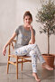 Lycra Duck Patterned Short Sleeve Summer Comfortable and Flexible Pajama Set - 3