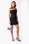 2175 Women's Chest Feather Detailed Strapless Mini Dress Black - 3