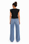 Women's Padded Basic T-Shirt Premium Cotton Crew Neck Casual Daily Stylish Blouse Black - 2