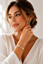Aurelia Gold Bangle – Double Row Stone Detailed Gold Cuff Women's Bracelet - 4