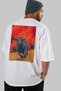 Bull 2 Oversize Back Printed White T-Shirt Unisex 100% Cotton Premium Design Streetwear - 7