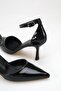 Women's Mirror Black Pointed Toe Heeled Shoes - 3