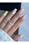 Handmade Press-On Nails Set - Bright Yellow Daisy Floral Nail Art Coffin Square Shape Elegant Custom Gel Nails
