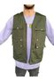 Men's Relaxed Fit Summer Vest Cotton Linen Fabric Hunting Vest Multi-Pocket Large Size Oversized Zipper Closure - 3