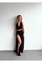 Women's Open-Back Tie-Up Crop Top and Skirt-Looking Wide-Leg Pants Set - 2