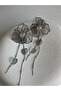 Silver Color Zircon Stone Flower Wire Earrings (8.5 cm) - 2