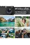 كاميرا رقمية بدقة 64 ميجابكسل، كاميرا تصوير فيديو بدقة 4K مع بطاقة ذاكرة TF سعة 64 جيجابايت وشاشة عالية الوضوح - 5