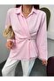Women's Draped Lace-Cuffed Shirt with Tie Detail - 3