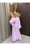 Elin Cloak Detailed Brooched 3-Piece Set |   Pink - 2