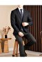 Italian Style Slim Fit Wool Blend Men's Jacket Pants Suit Navy Blue T14654