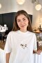 Women's Oversize T-Shirt Coffee Muse Printed White – Crew Neck, Comfortable Fit, 100% Cotton - 5