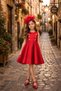 Buttoned, Accessorized, Girls' Evening Dress, Birthday and Party Dress
