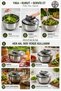 6 Liter Stainless Steel Salad Dryer and Mixing Bowl |   Automatic Pushing Mechanism |   Non-Slip Sole |   Transparent Cover - 4
