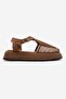 Lurelia Tan Suede Genuine Leather Mesh Women's Sandals - 4