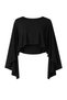 Women's Boat Neck Cape Blouse Loose Stylish Crop Blouse - 7