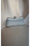 Women's Silver Laser Fabric Metal Handle Special Design Stylish Special Occasion Evening Dress Portfolio Clutch Bag with Extra Chain Strap - 5