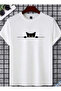 Unisex Oversize Wolf Turkish Flag Printed Crew Neck Short Sleeve Black T-Shirt