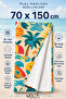 Digital Printed 70X150Cm Beach Festival Patterned Beach Towel - Bath Towel - Sea Towel - 2