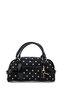 Faux Leather Women's Crossbody Bag with Key Lock Charm Hamburg Black Polka Dot