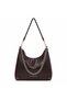 Soft Leather Casual Chain Accessory, Knitted Sleeve Detail, 3-Compartment Shoulder Bag - 8