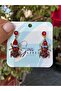Colorful Stone Spider Figured Dangle Steel Earrings - 2