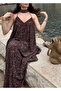 Brown Wire Collar Scarf Patterned Dress - 3474 - 2