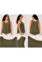 Women's Plus Size Casual Blouse - Square Neck Ribbed Tank Top - 2