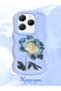 Infinix Hot 40 Compatible Case Camera Protector Blue Silicone Couple Phone Case Floral Pattern - 2
