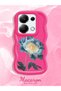 Redmi Note 13 Pro 4g Compatible Case with Camera Protection Red Silicone Couple Phone Case with Floral Pattern - 2