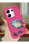 Redmi Note 13 4g Compatible Case with Camera Protection Red Silicone Couple Phone Case with Floral Pattern