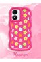 Vivo Y02S Compatible Case Camera Protector Red Silicone Couple Phone Case Floral Pattern - 2