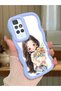 Redmi 10 2022 Compatible Case Camera Protector Blue Silicone Couple Phone Case Girl Pattern