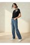 Straight Fit Mid Rise Jeans with Pearl Embellishments - 3